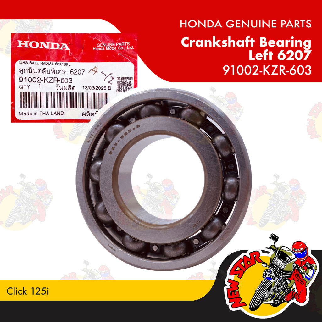 91002-KZR-603 | Crankshaft Bearing Left 6207 | Genuine Honda parts | Click 125i