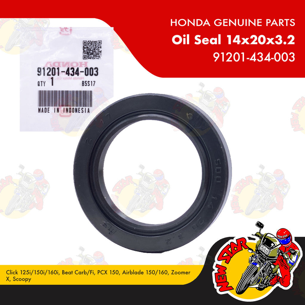 91201-434-003 | Oil Seal 14x20x3.2 | Genuine Honda parts | Click 125i/150i/160i Beat Fi PCX 150