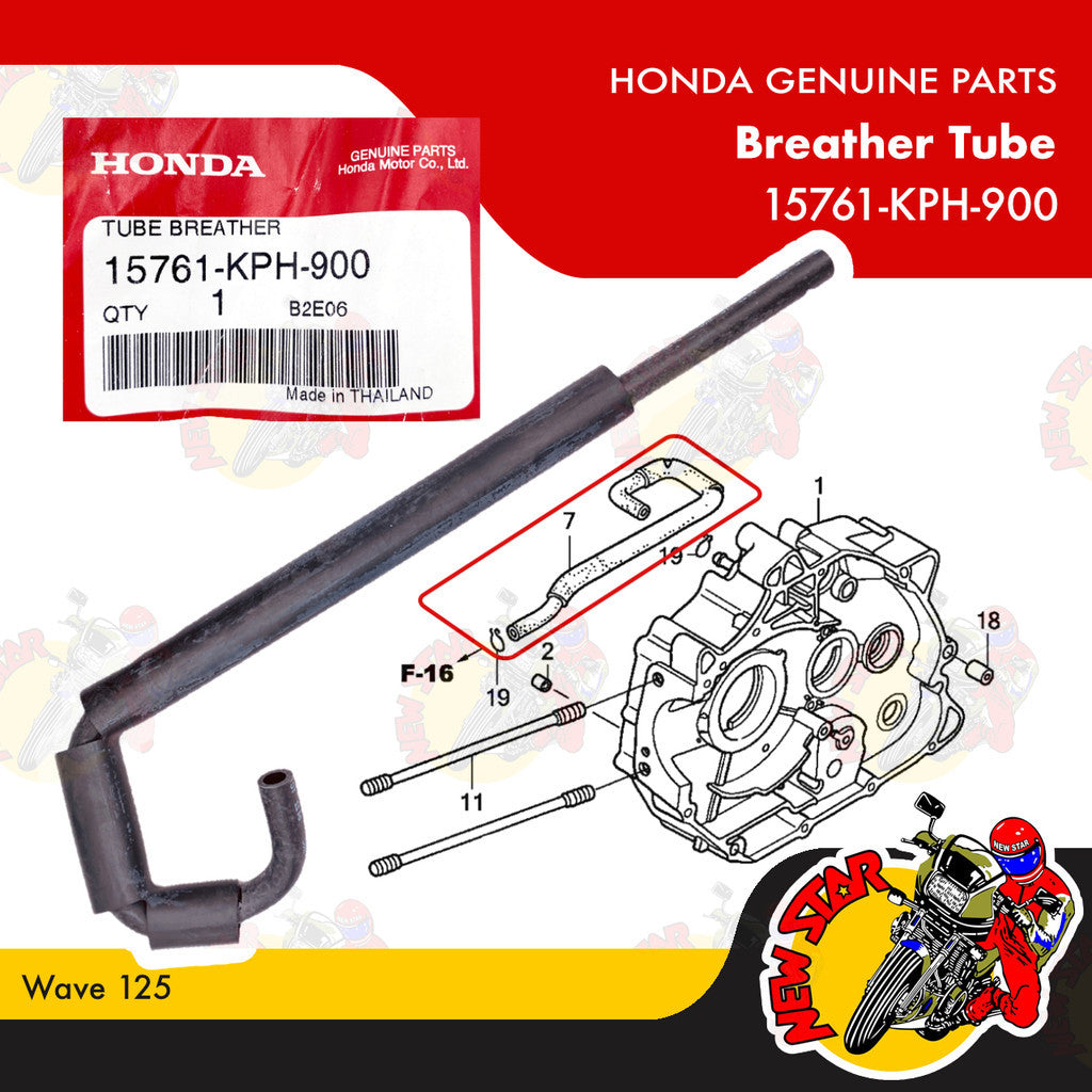 15761-KPH-900 | Breather Tube | Genuine Honda parts | Wave 125