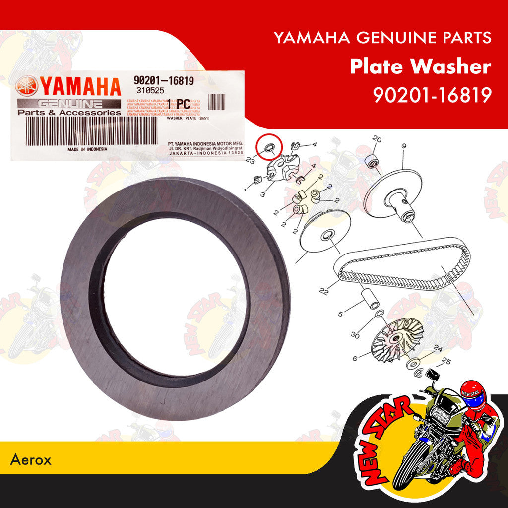 90201-16819 | Plate Washer | Genuine Yamaha parts | Aerox