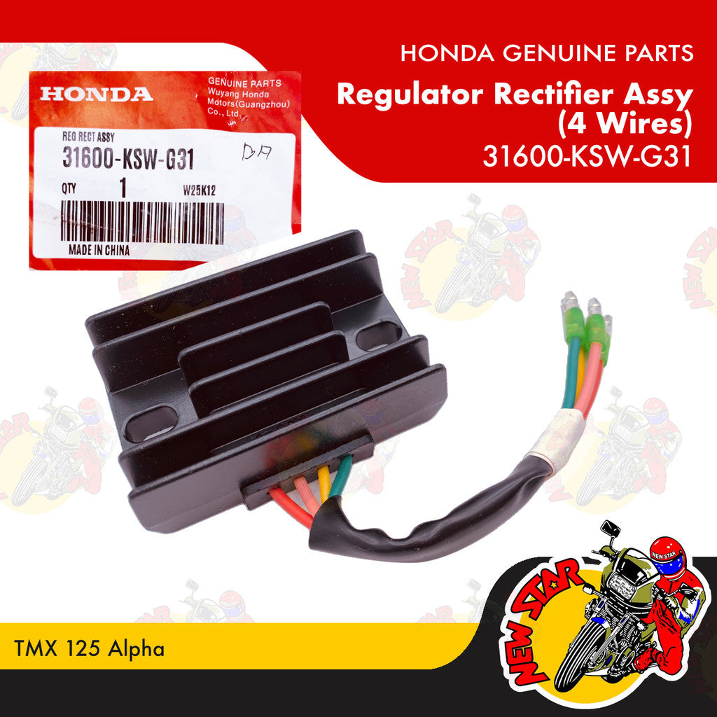 31600-KSW-G31 | Regulator Rectifier Assy (4 Wires) | Genuine Honda parts | TMX 125 Alpha