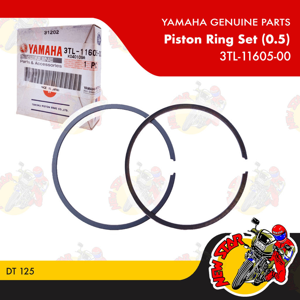 3TL-11605-00 | Piston Ring Set (0.5) Center lock | Genuine Yamaha parts | DT 125