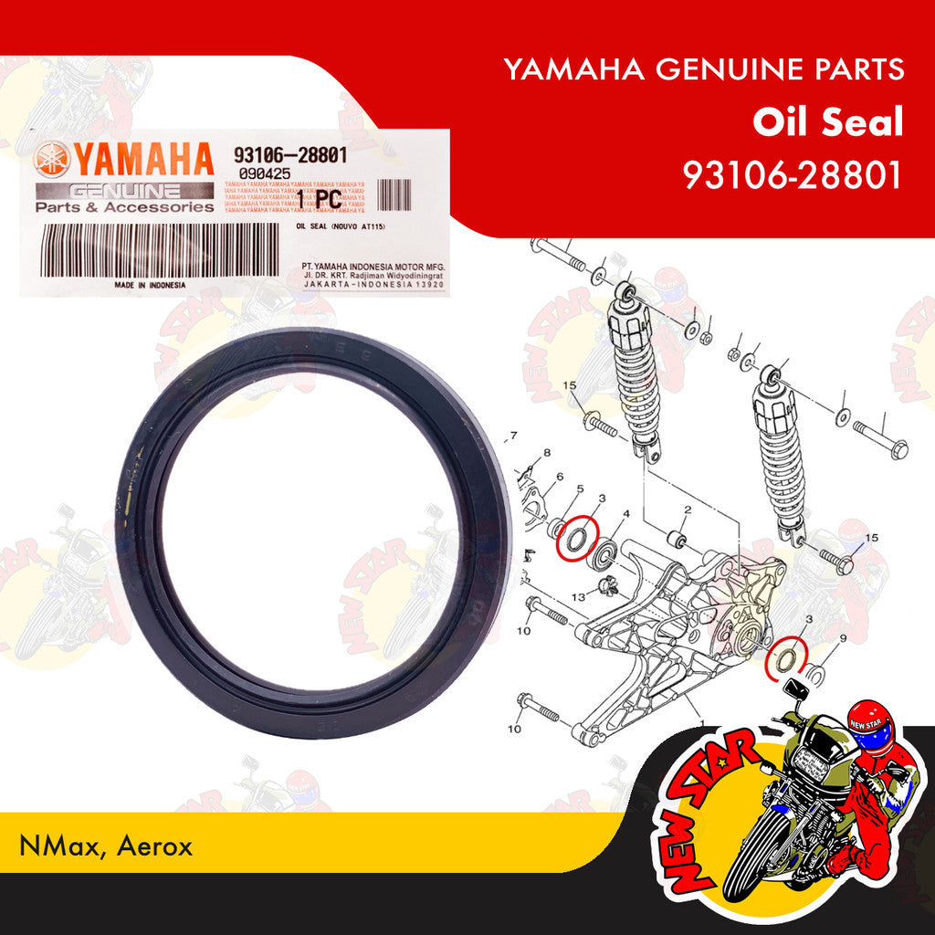 93106-28801 | Oil Seal | Genuine Yamaha parts | NMax Aerox
