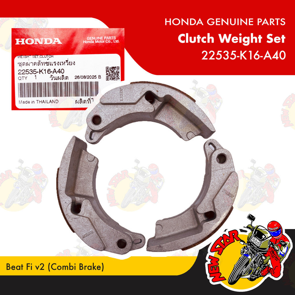 22535-K16-A40 | Clutch Weight Set | Genuine Honda parts | Beat Fi v2 (Combi Brake)
