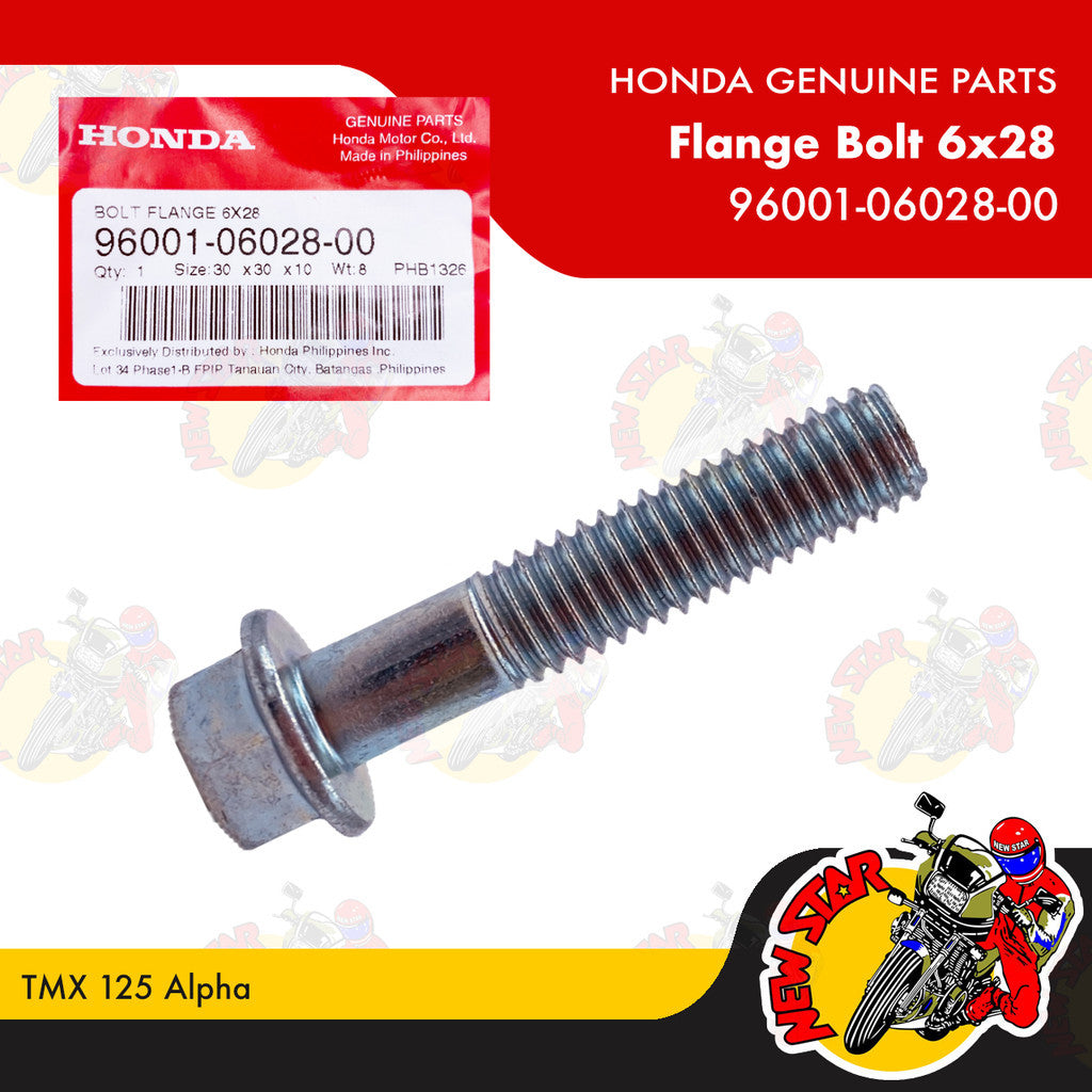 96001-06028-00 | Flange Bolt 6X28 | Genuine Honda parts | TMX 125 Alpha