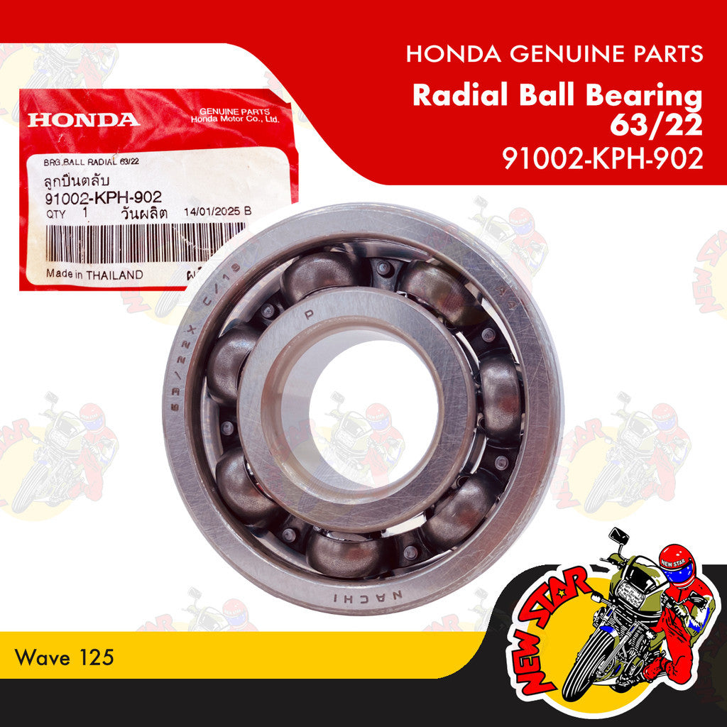 91002-KPH-902 | Radial Ball Bearing 63/22 | Genuine Honda parts | Wave 125