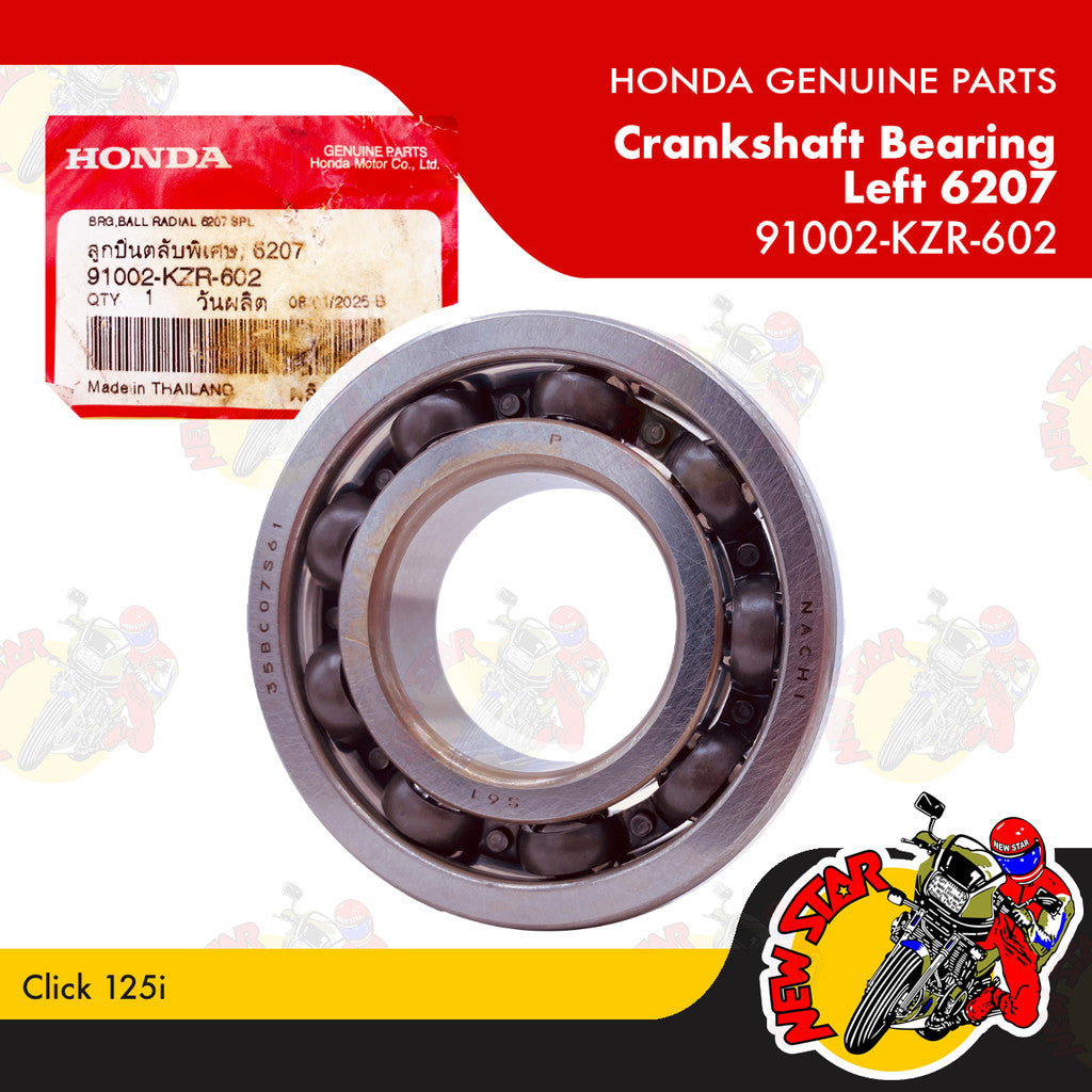 91002-KZR-602 | Crankshaft Bearing Left 6207 | Genuine Honda parts | Click 125i