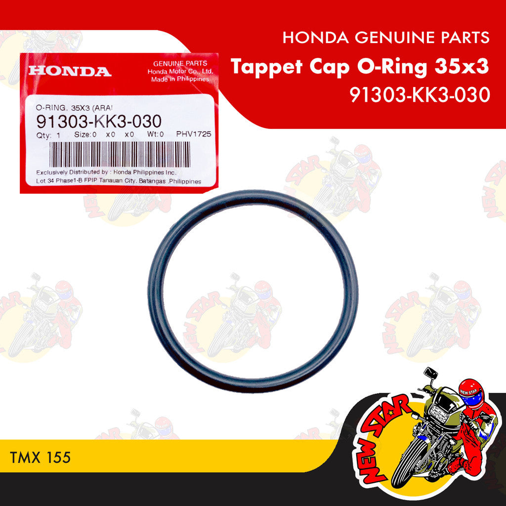 91303-KK3-030 | Tappet Cap O-Ring 35x3 | Genuine Honda parts | TMX 155
