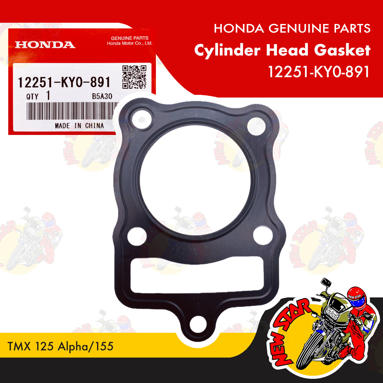 12251-KY0-891 | Cylinder Head Gasket | Genuine Honda parts | TMX 125 Alpha/155