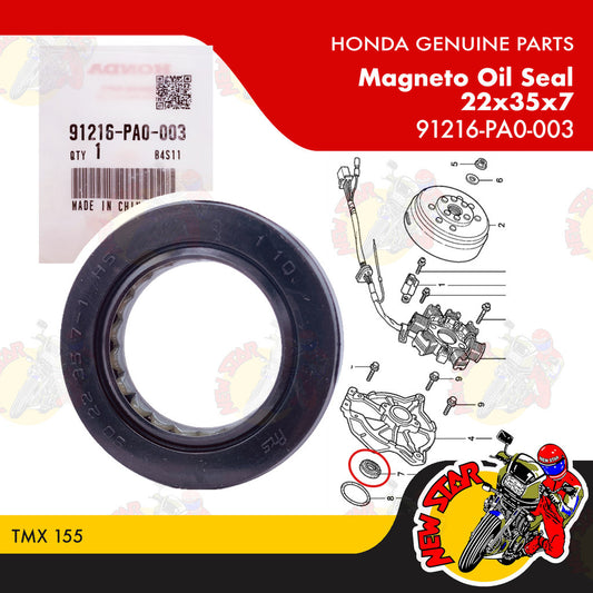 91216-PA0-003 | Magneto Oil Seal 22x35x7 | Genuine Honda parts | TMX 155