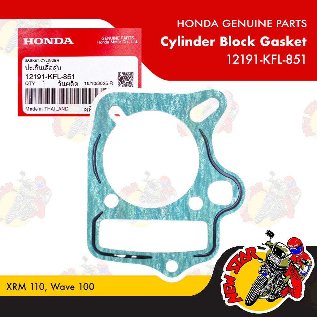 12191-KFL-851 | Cylinder Block Gasket | Genuine Honda parts | XRM 110 Wave 100