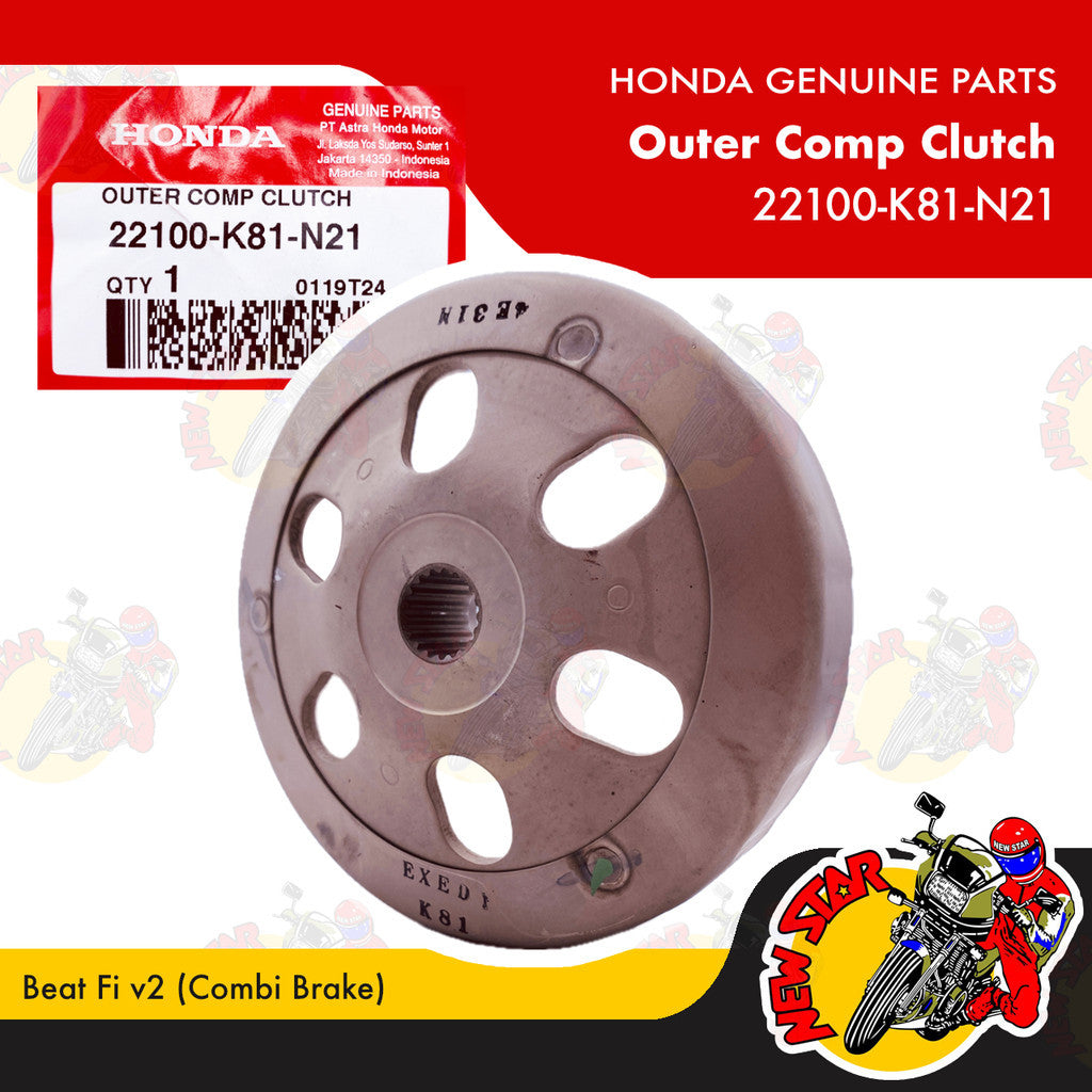 22100-K81-N21 | Outer Comp Clutch | Genuine Honda parts | Beat Fi v2 (Combi Brake)
