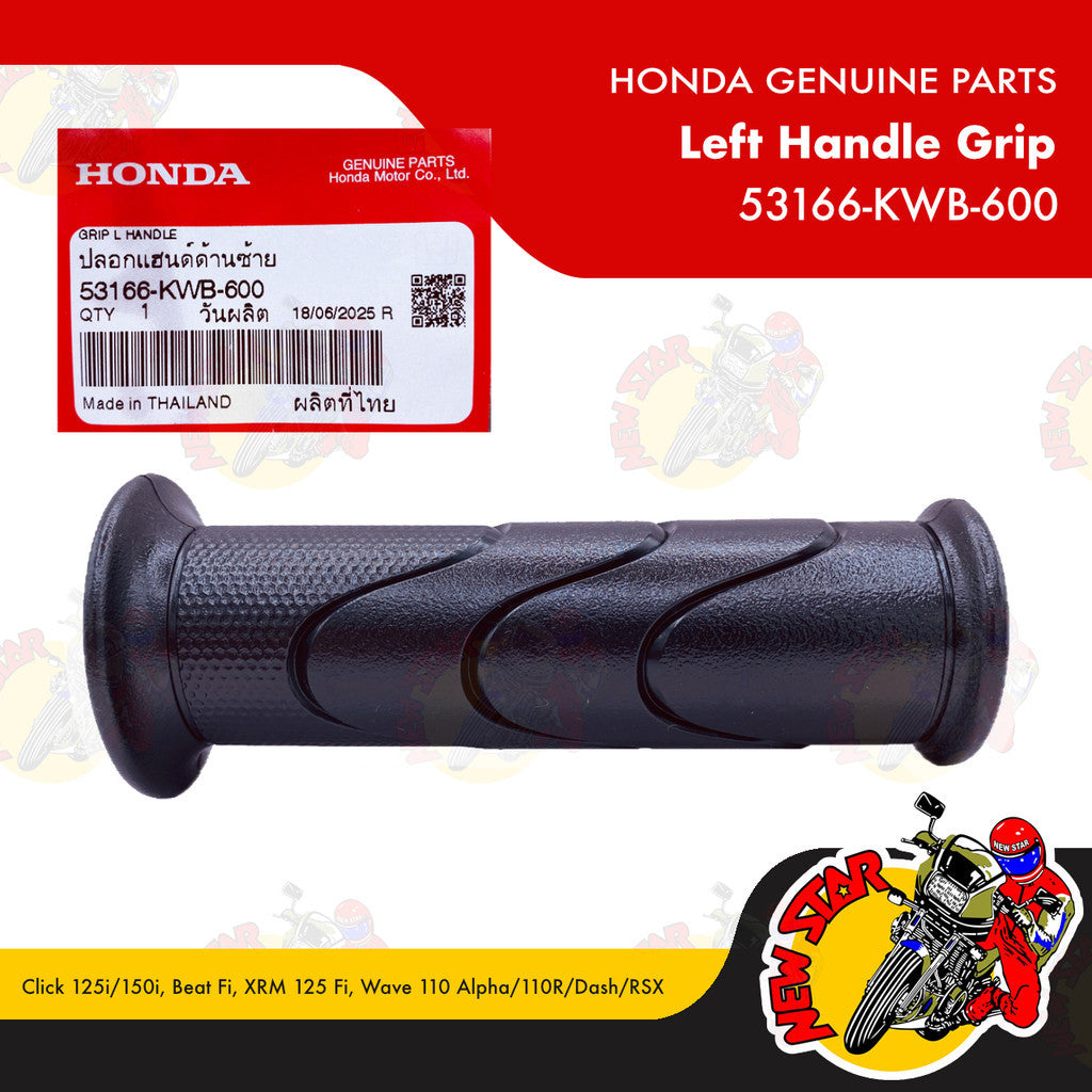 53166-KWB-600 | Left Handle Grip | Genuine Honda parts | Click 125i/150i Beat Fi XRM 125 Fi