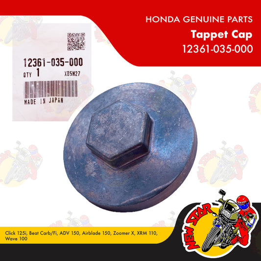 12361-035-000 | Tappet Cap | Genuine Honda parts | Click 125i Beat Carb/Fi ADV 150 Airblade 150