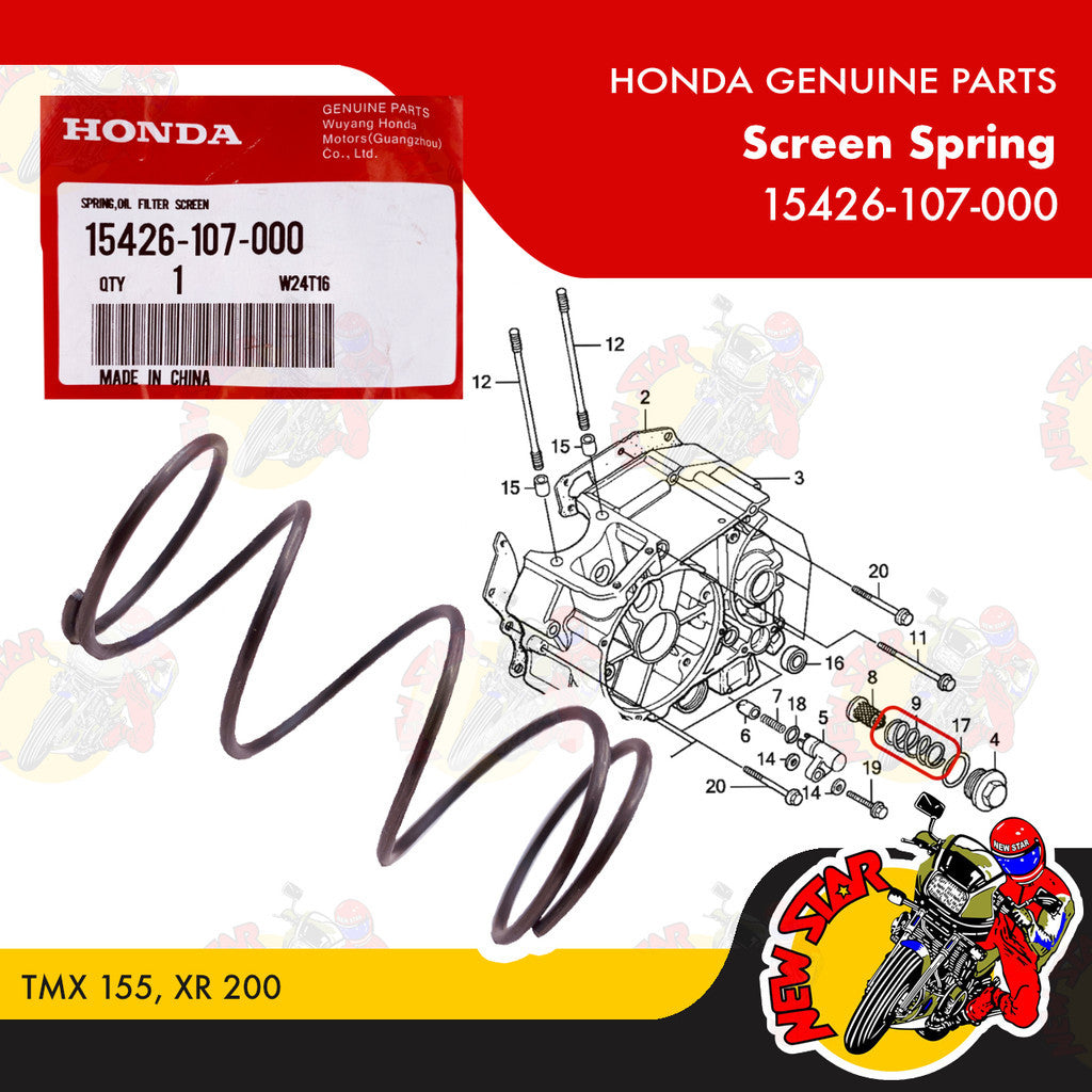 15426-107-000 | Screen Spring | Genuine Honda parts | TMX 155 XR 200
