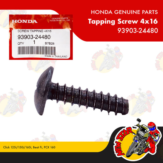 93903-24480 | Tapping Screw 4x16 | Genuine Honda parts | Click 125i/150i/160i Beat Fi PCX 160