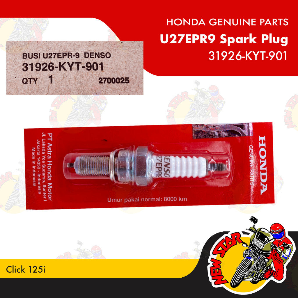 31926-KYT-901 | U27EPR9 Spark Plug | Genuine Honda parts | Click 125i