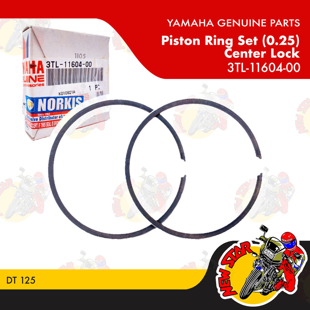3TL-11604-00 | Piston Ring Set (0.25) Center Lock | Genuine Yamaha parts | DT 125