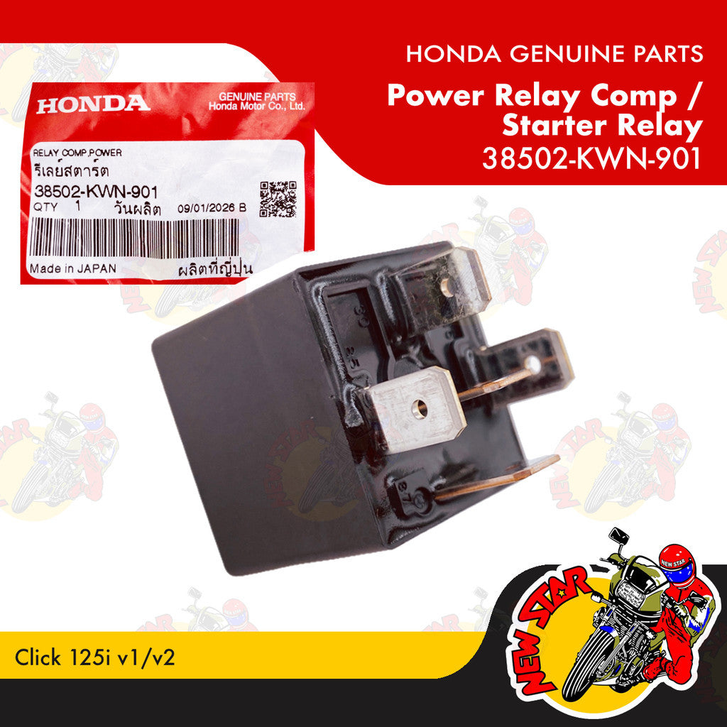 38502-KWN-901 | Power Relay Comp / Starter Relay | Genuine Honda parts | Click 125i v1/v2