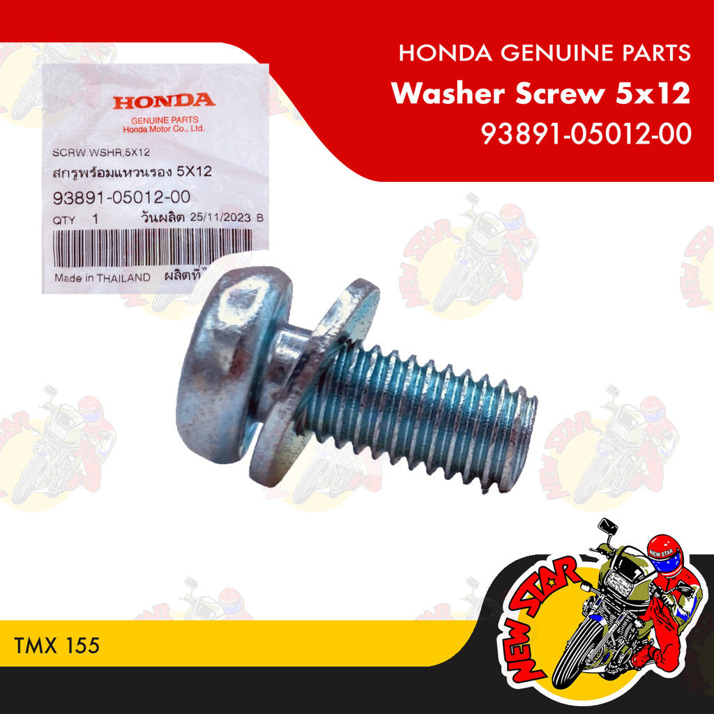 93891-05012-00 | Washer Screw 5x12 | Genuine Honda parts | TMX 155