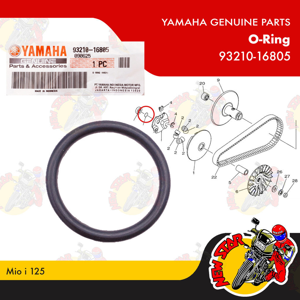 93210-16805 | O-Ring | Genuine Yamaha parts | Mio i 125