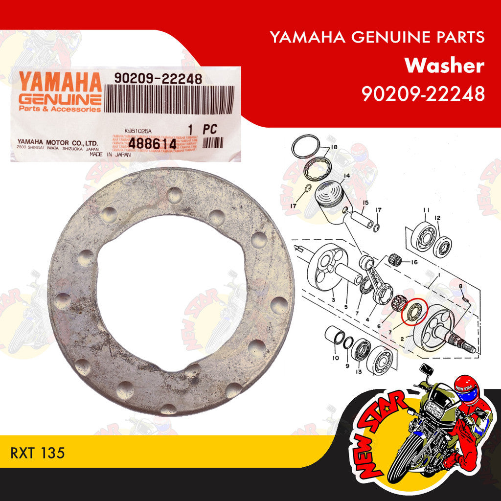 90209-22248 | Washer | Genuine Yamaha parts | RXT 135