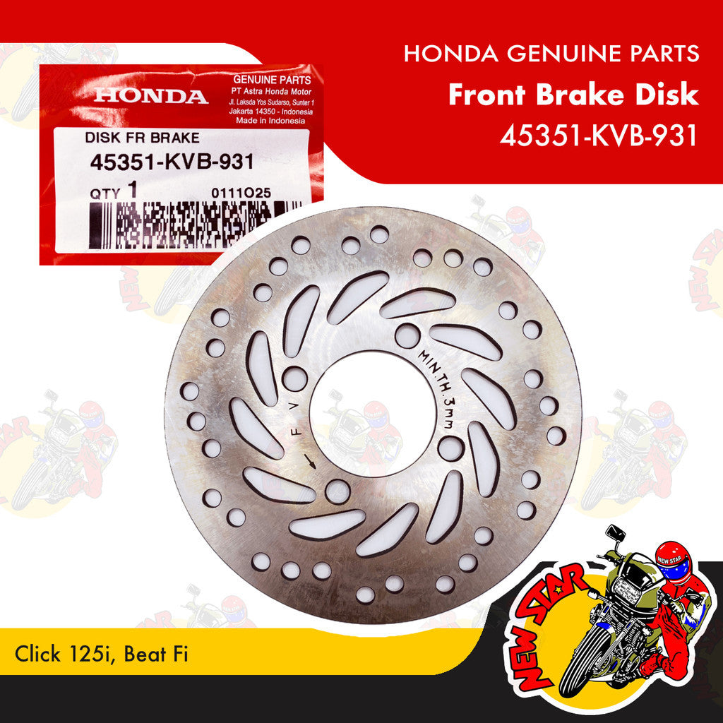 45351-KVB-931 | Front Brake Disk | Genuine Honda parts | Click 125i Beat Fi