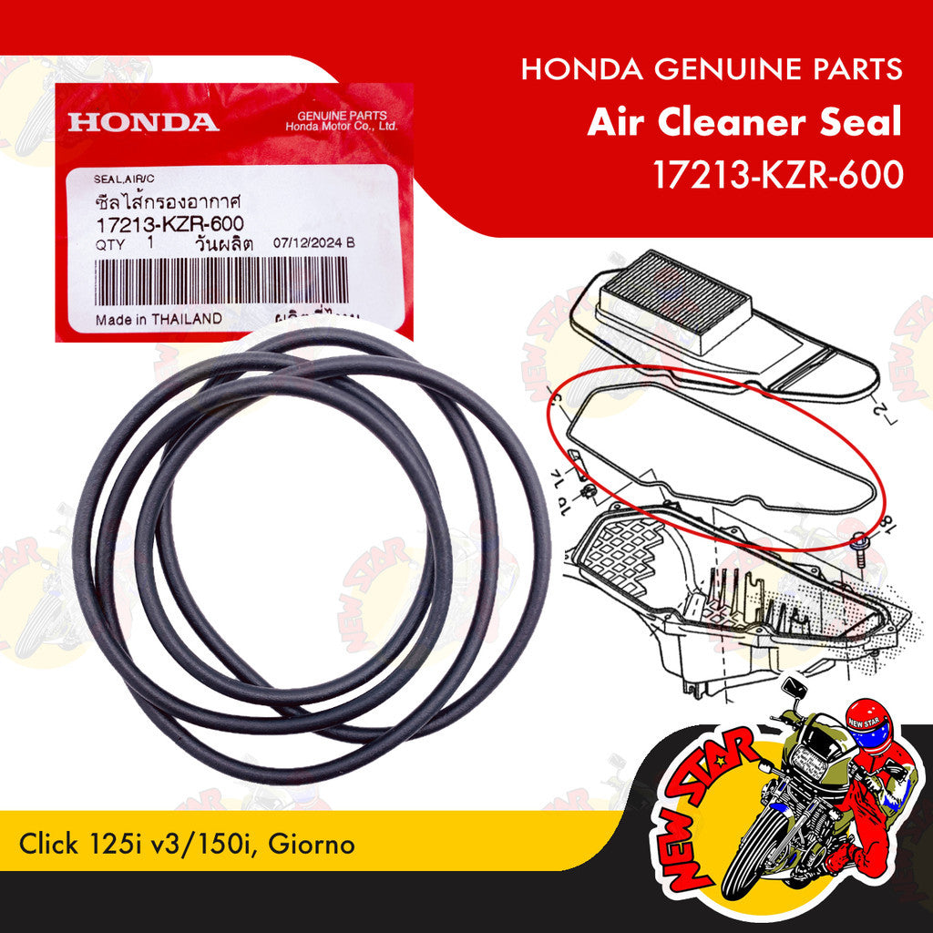 17213-KZR-600 | Air Cleaner Seal | Genuine Honda parts | Click 125i v3/150i Giorno