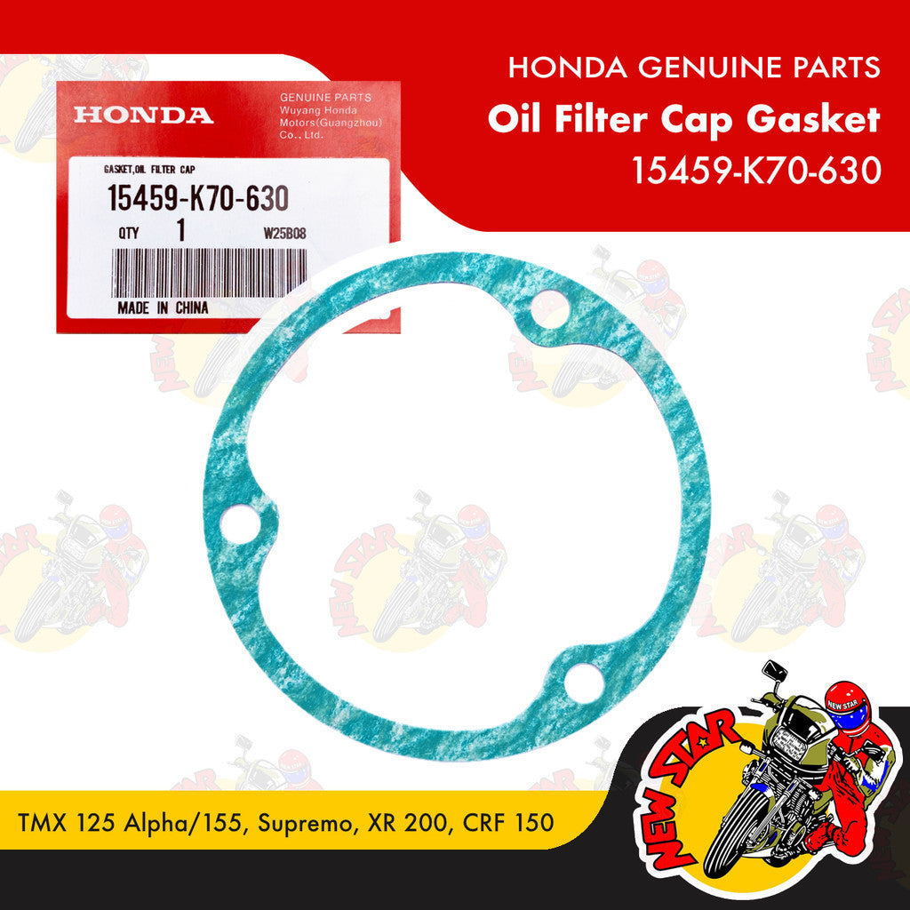 15459-K70-630 | Oil Filter Cap Gasket | Genuine Honda parts | TMX 125 Alpha/155 Supremo XR 200