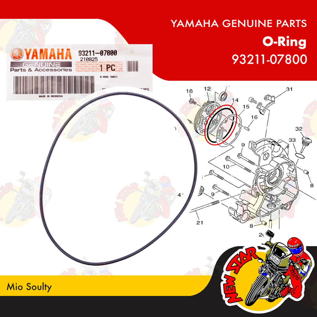93211-07800 | O-Ring | Genuine Yamaha parts | Mio Soulty