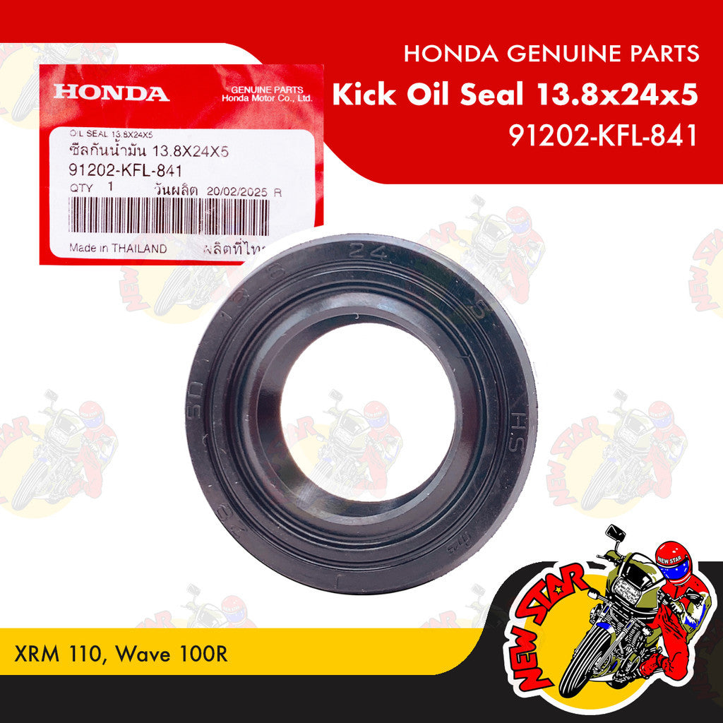 91202-KFL-841 | Kick Oil Seal 13.8x24x5 | Genuine Honda parts | XRM 110 Wave 100R