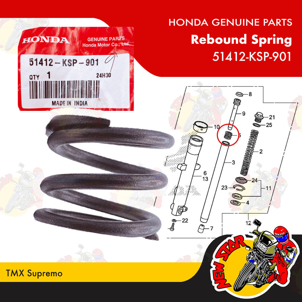 51412-KSP-901 | Rebound Spring | Genuine Honda parts | TMX Supremo